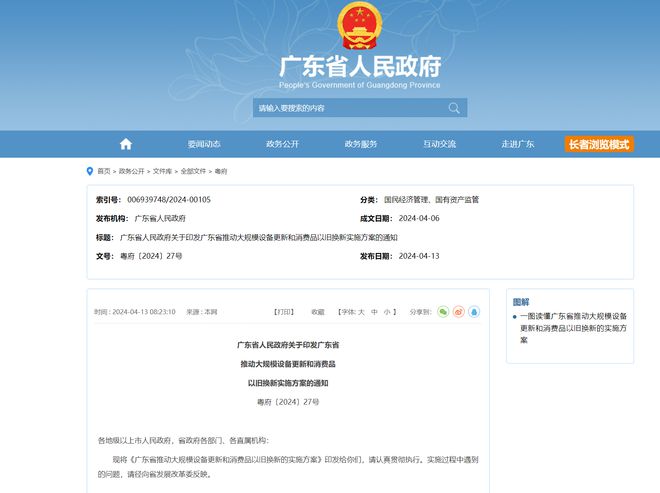 刚刚广东重磅发布！事关设备更新、消费品以旧换新(图1)